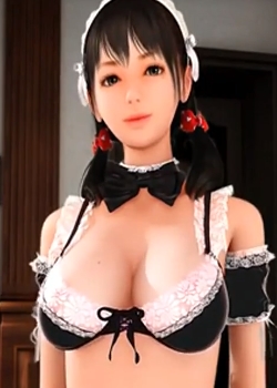 3D maid giving a boobjob